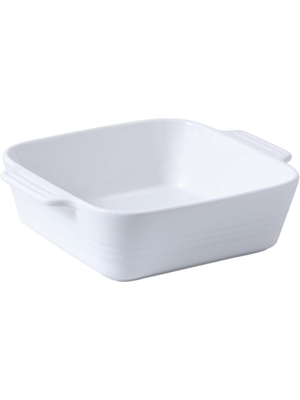 8x8 Ceramic Baking Dish - Square Casserole Pan with Handle for Brownies
